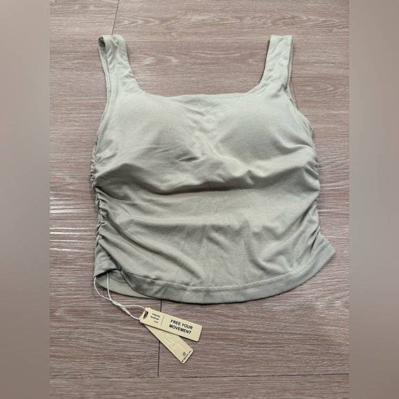 NWT OGL Eco-SkinKiss® Ruched Sides Square Brami Tank Top - Picture 1 of 4